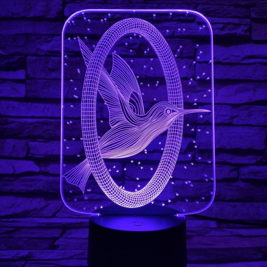 Kolibri 7 színű  3D led lámpa