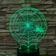Pók a hálóban  7 színű  3D led lámpa