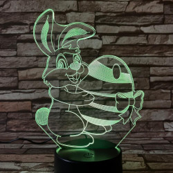 Nyuszi Tojás  7 színű 3D led lámpa