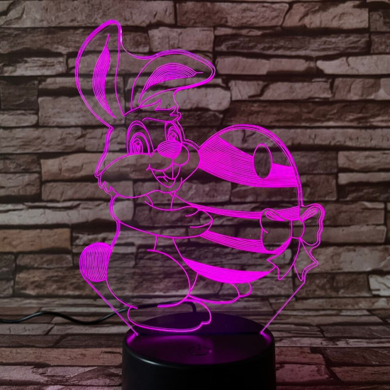 Nyuszi Tojás  7 színű 3D led lámpa