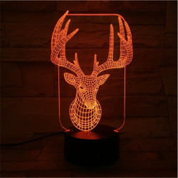Szarvas 3D led lámpa