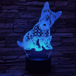Skót terrier 3D led lámpa