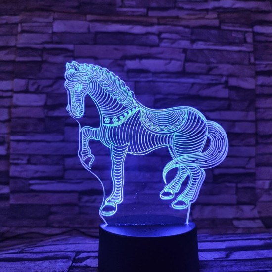 Ló csikó 7 színű 3D led lámpa