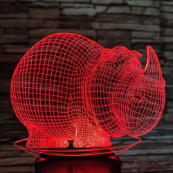 Orrszarvú 2 7 színű 3D led lámpa