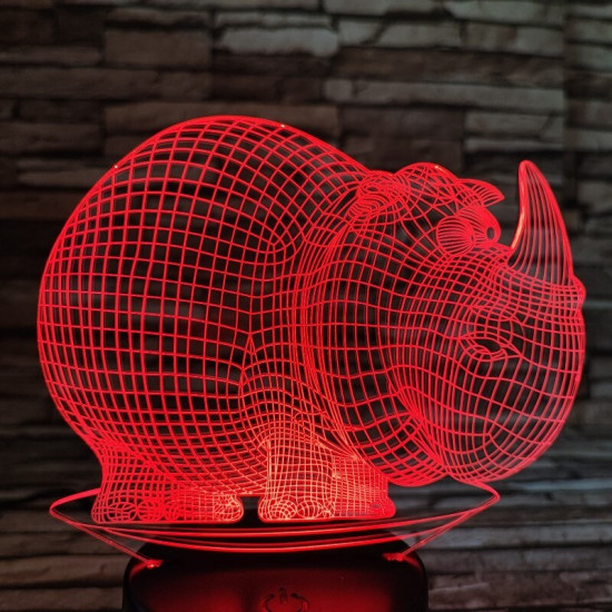 Orrszarvú 2 7 színű 3D led lámpa