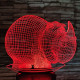 Orrszarvú 2 7 színű 3D led lámpa