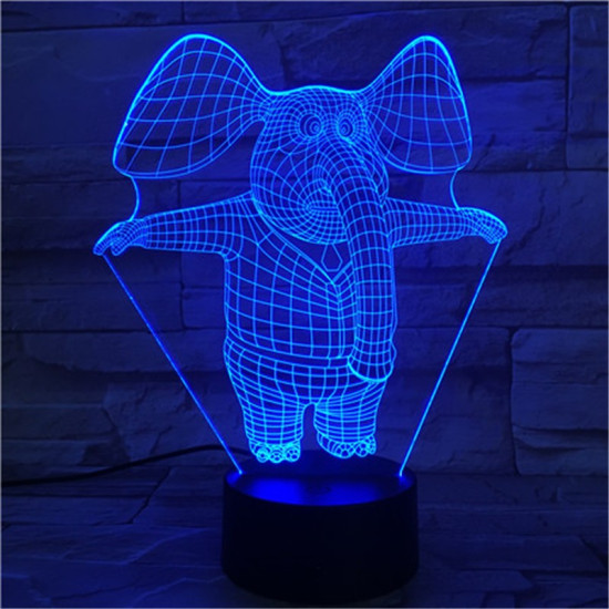 Bébi Elefánt 7 színű 3D led lámpa