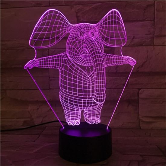 Bébi Elefánt 7 színű 3D led lámpa