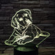 Fekvő Kutya 3D led lámpa