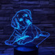 Fekvő Kutya 3D led lámpa