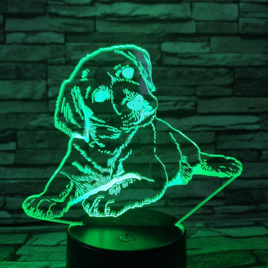 Fekvő Kutya 3D led lámpa