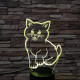 Mosolygós Cica 7 színű 3D led lámpa