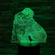Két Kutya 7 színű 3D led lámpa