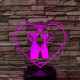 Cica Love 7 színű 3D led lámpa