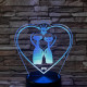 Cica Love 7 színű 3D led lámpa