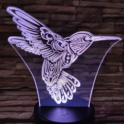 Kolibri 7 színű  3D led lámpa