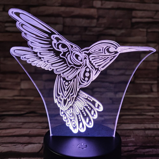 Kolibri 7 színű  3D led lámpa
