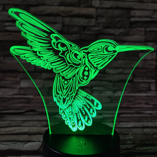 Kolibri 7 színű  3D led lámpa