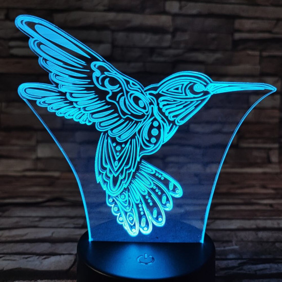 Kolibri 7 színű  3D led lámpa