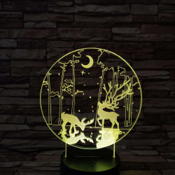 Két szarvas 7 színű 3D led lámpa