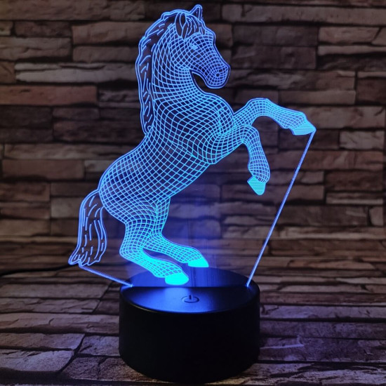 Ágaskodó Póni 3D led lámpa