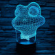 Béka fej 7 színű 3D led lámpa