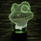 Béka fej 7 színű 3D led lámpa