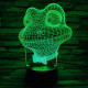 Béka fej 7 színű 3D led lámpa