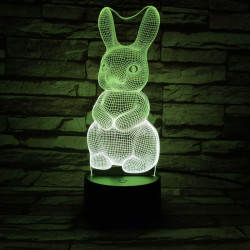 Nyuszi  7 színű 3D led lámpa