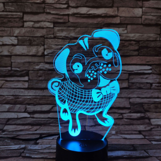 Boxer nyakkendőben  7 színű  3D led lámpa