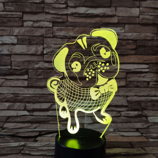 Boxer nyakkendőben  7 színű  3D led lámpa