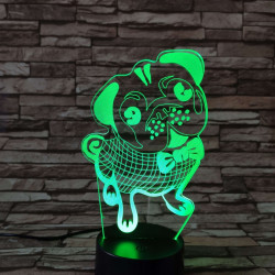 Boxer nyakkendőben  7 színű  3D led lámpa