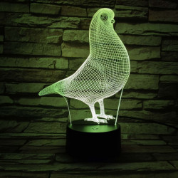 Galamb 7 színű 3D led lámpa