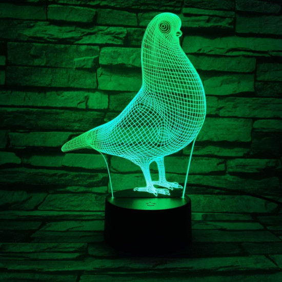 Galamb 7 színű 3D led lámpa