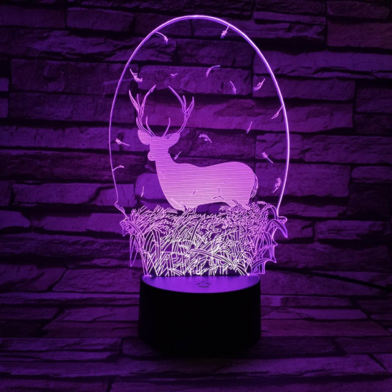 Szarvas 7 színű 3D led lámpa