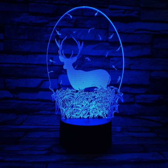 Szarvas 7 színű 3D led lámpa