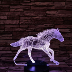 Vágtázó ló 7 színű 3D led lámpa