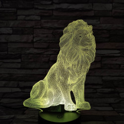 Oroszlán 7 színű 3D led lámpa
