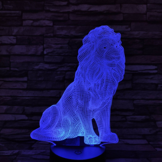 Oroszlán 7 színű 3D led lámpa