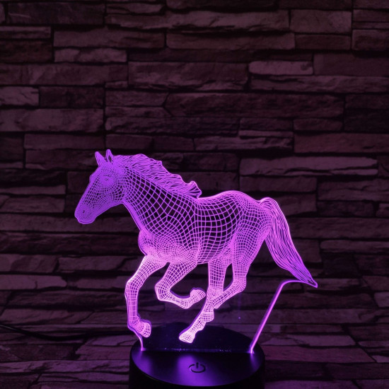 Futó Ló 7 színű 3D led lámpa