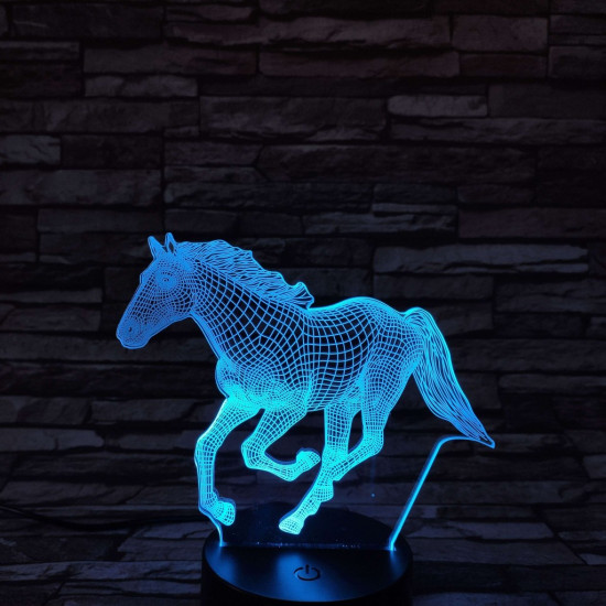 Futó Ló 7 színű 3D led lámpa