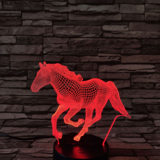 Futó Ló 7 színű 3D led lámpa