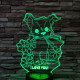 Kiskutya virág 7színű 3D led lámpa