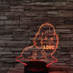 Kiskutya szív 7színű 3D led lámpa