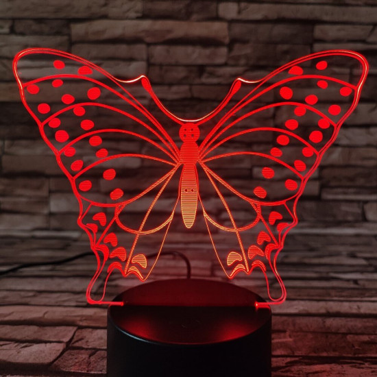 Pillangó pihen  7 színű 3D led lámpa