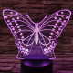 Pillangó pihen  7 színű 3D led lámpa