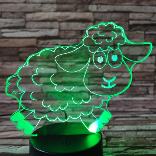 Bárány ugrik 7 színű 3D led lámpa