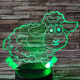 Bárány ugrik 7 színű 3D led lámpa