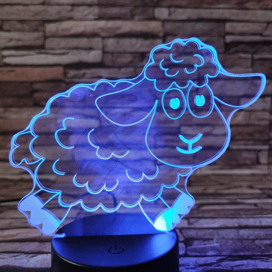 Bárány ugrik 7 színű 3D led lámpa