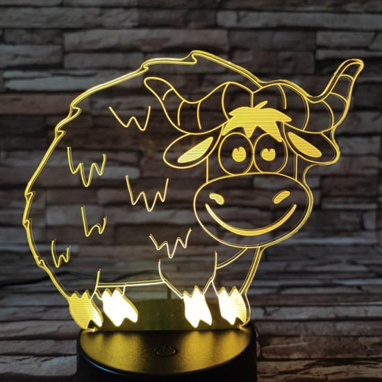 Kos 7 színű 3D led lámpa